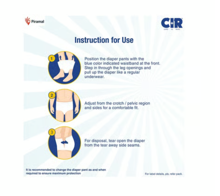 CIR Premium Adult Diaper Pants, M (30” – 40”)