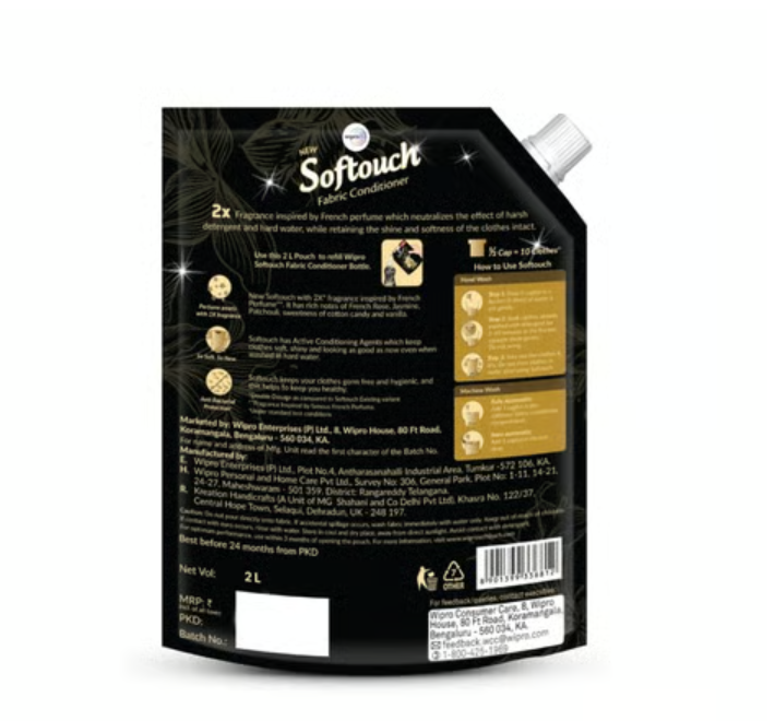 Softouch 2x French Perfume Fabric Conditioner (2 Ltr)
