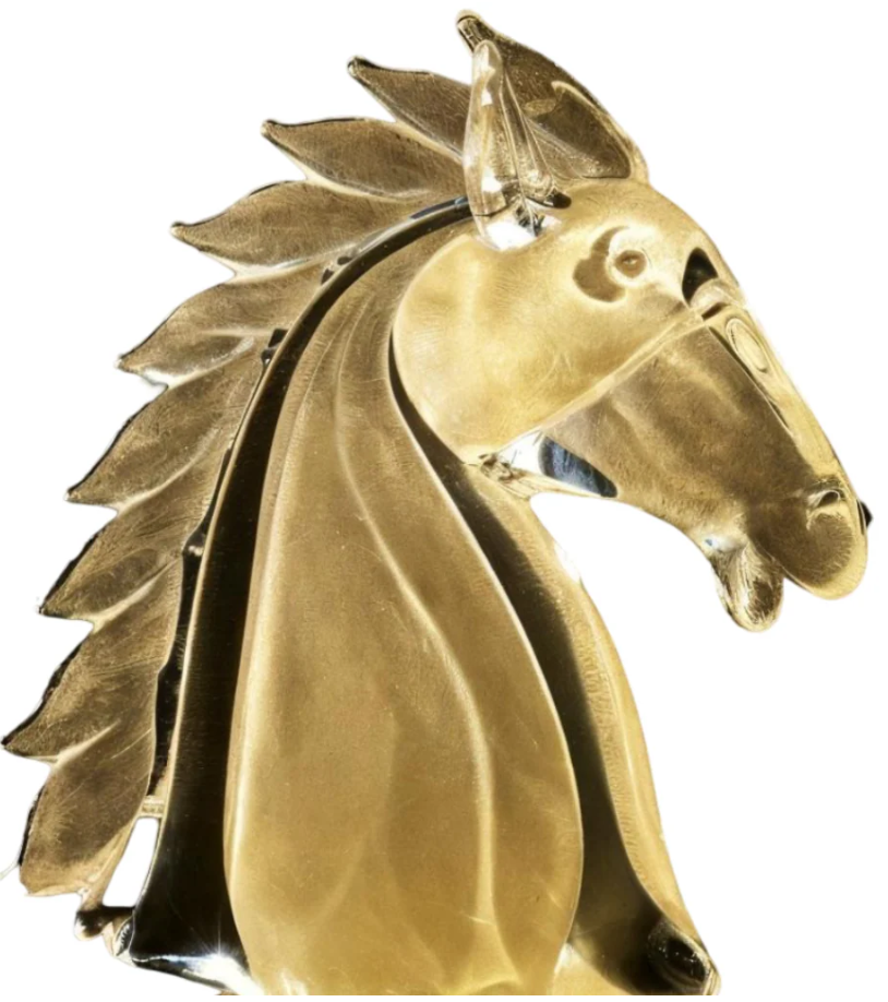 Horse Head Medium Transparent Gold