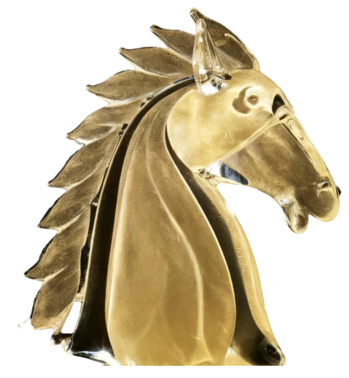 Horse Head Large Transparent Gold