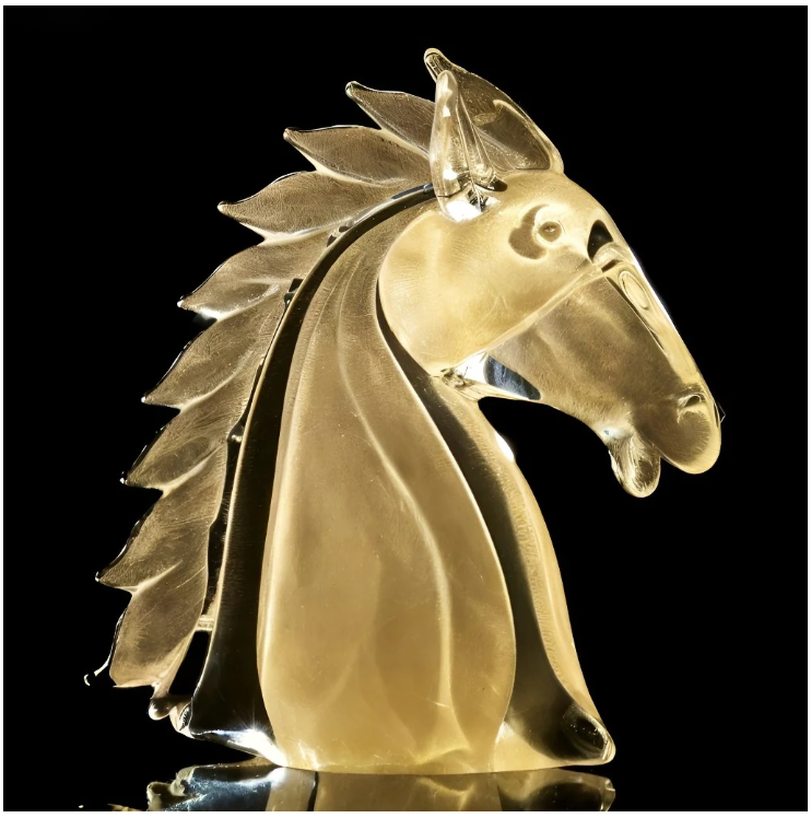 Horse Head Large Transparent Gold